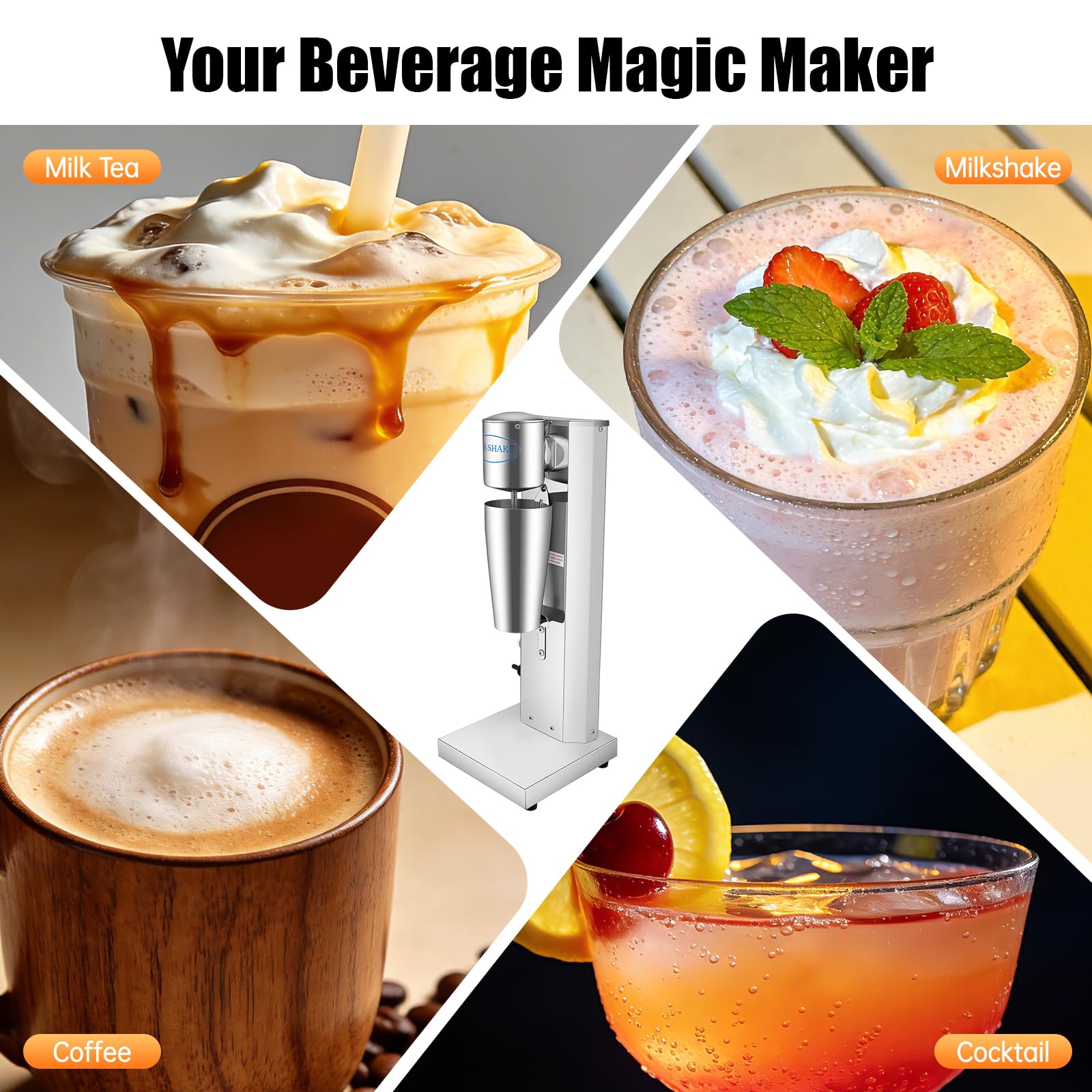 Milkshake Frappe, mélangeur de protéines, shaker, shaker, shake protéiné, électrique, pour cafés et magasins de lait, 18 000 tr/min, 2 vitesses, 650 ml