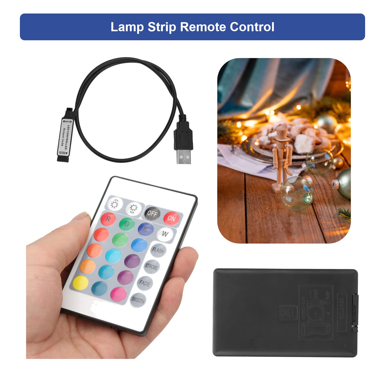 Bande Lumineuse LED RVB Avec Télécommande à 24 Touches