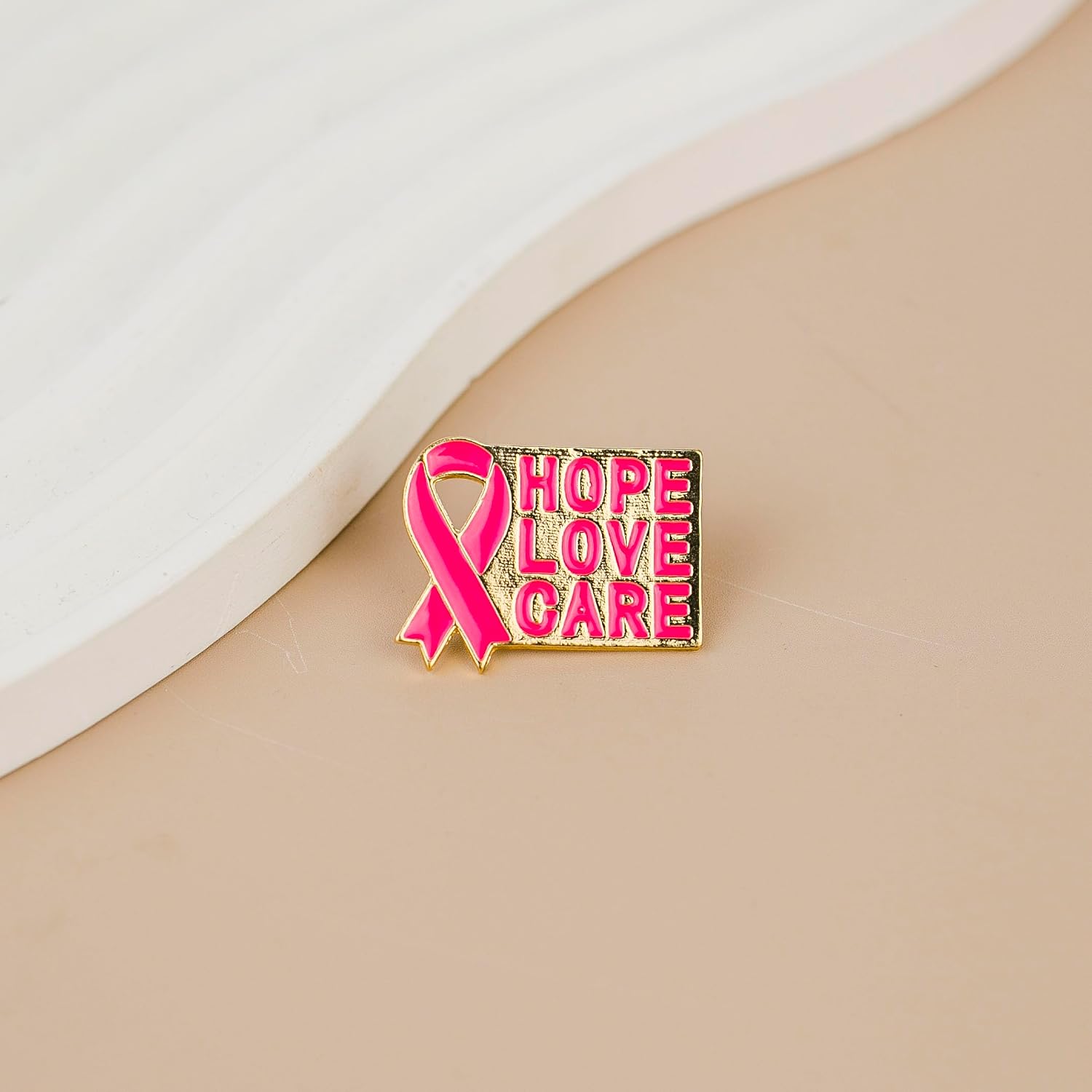 Hope Love Care Breast Cancer Awareness Pink Ribbon Enamel Pin, Breast Cancer Survivor Pin Brooch, Supportive Gift For Chemo Warrior, Oncology Awareness Brooch Badge, October Ribbon Lapel Badges, Motivational Survivor Jewelry Accessory image 5