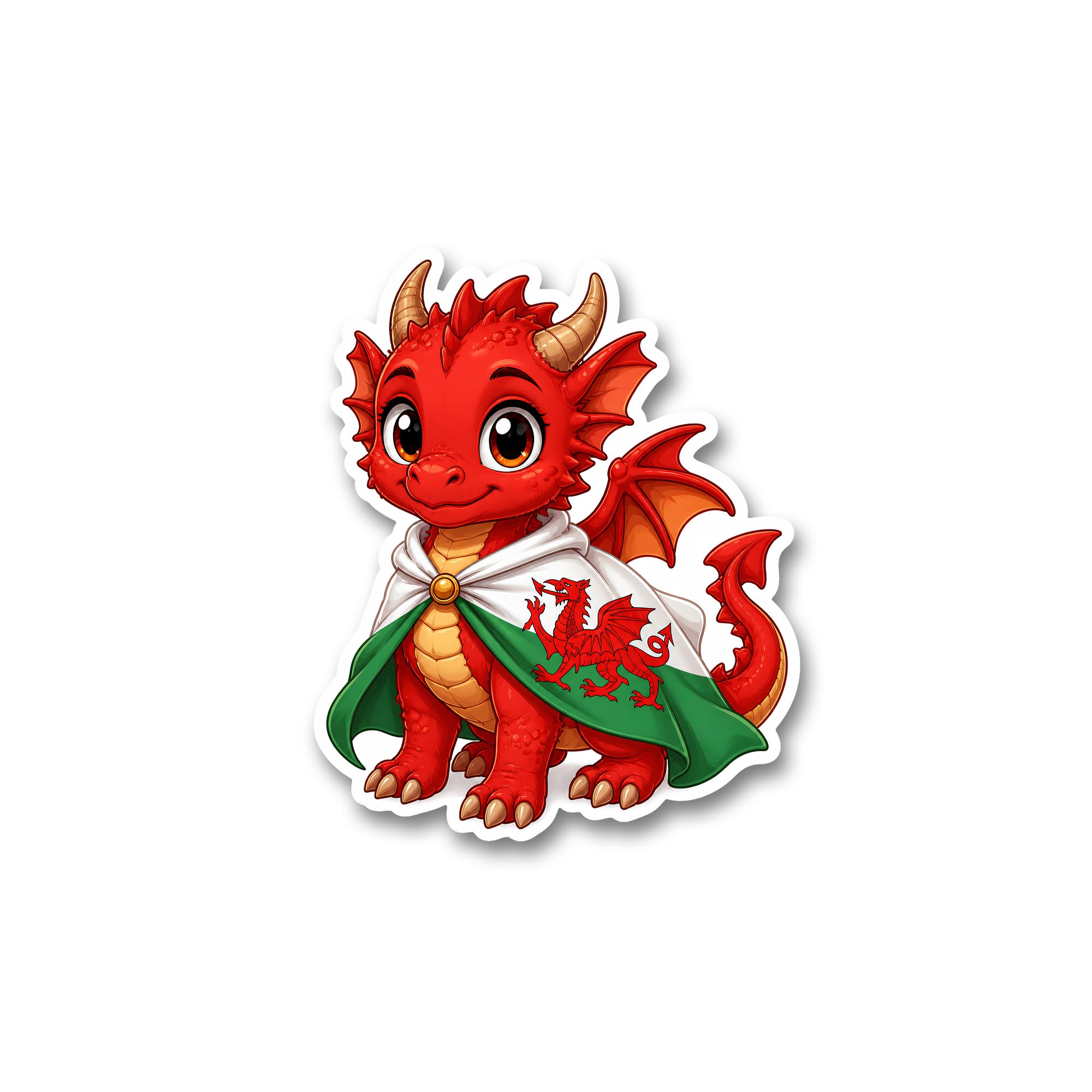 Wales Red Dragon with Y Ddraig Goch Welsh Flag Vinyl Sticker for Cars, Laptops & Travel Bags – Welsh Pride Gift & Souvenir – Waterproof, UV Resistant Premium Vinyl – UK Made (CYM)