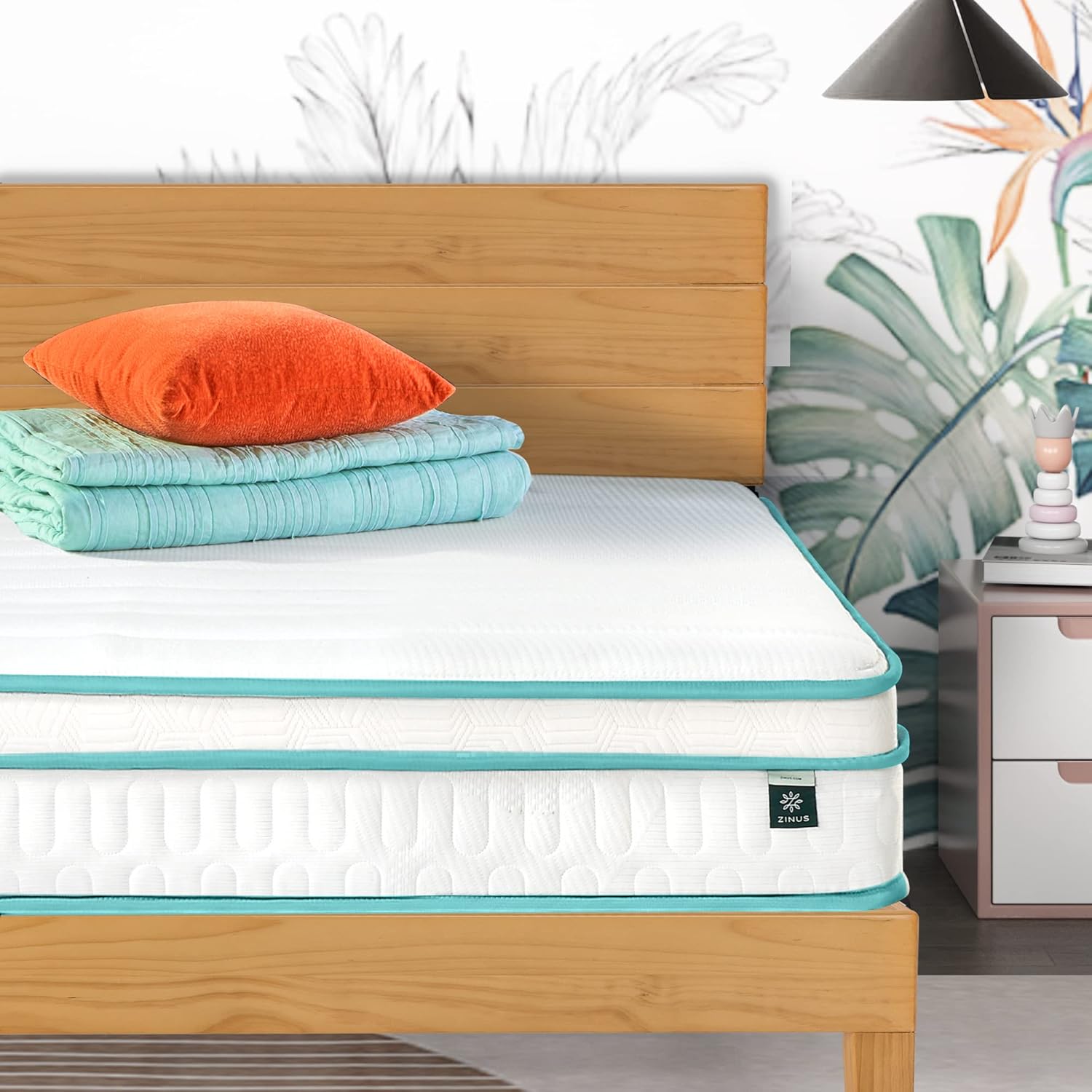 Zinus Inch Memory Foam Spring Hybrid Mattress, Twin, Euro Top