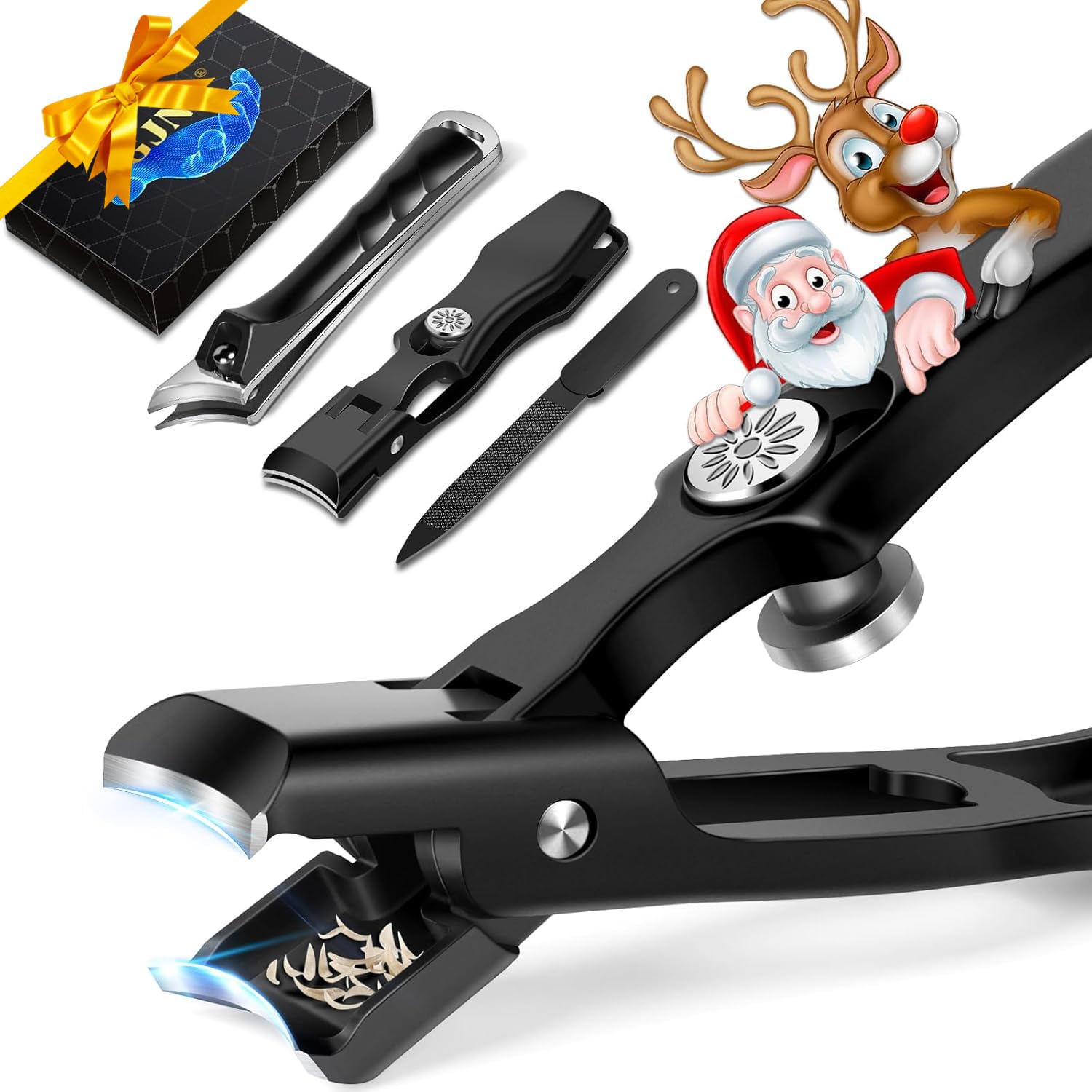 2024 Toenail Clippers for Seniors Thick Nails - Popular Ultra Sharp Wide Jaw Nail Clippers for Men with Catcher, Upgrade Slant Curved Blade Fingernail Cutter for Ingrown Nails