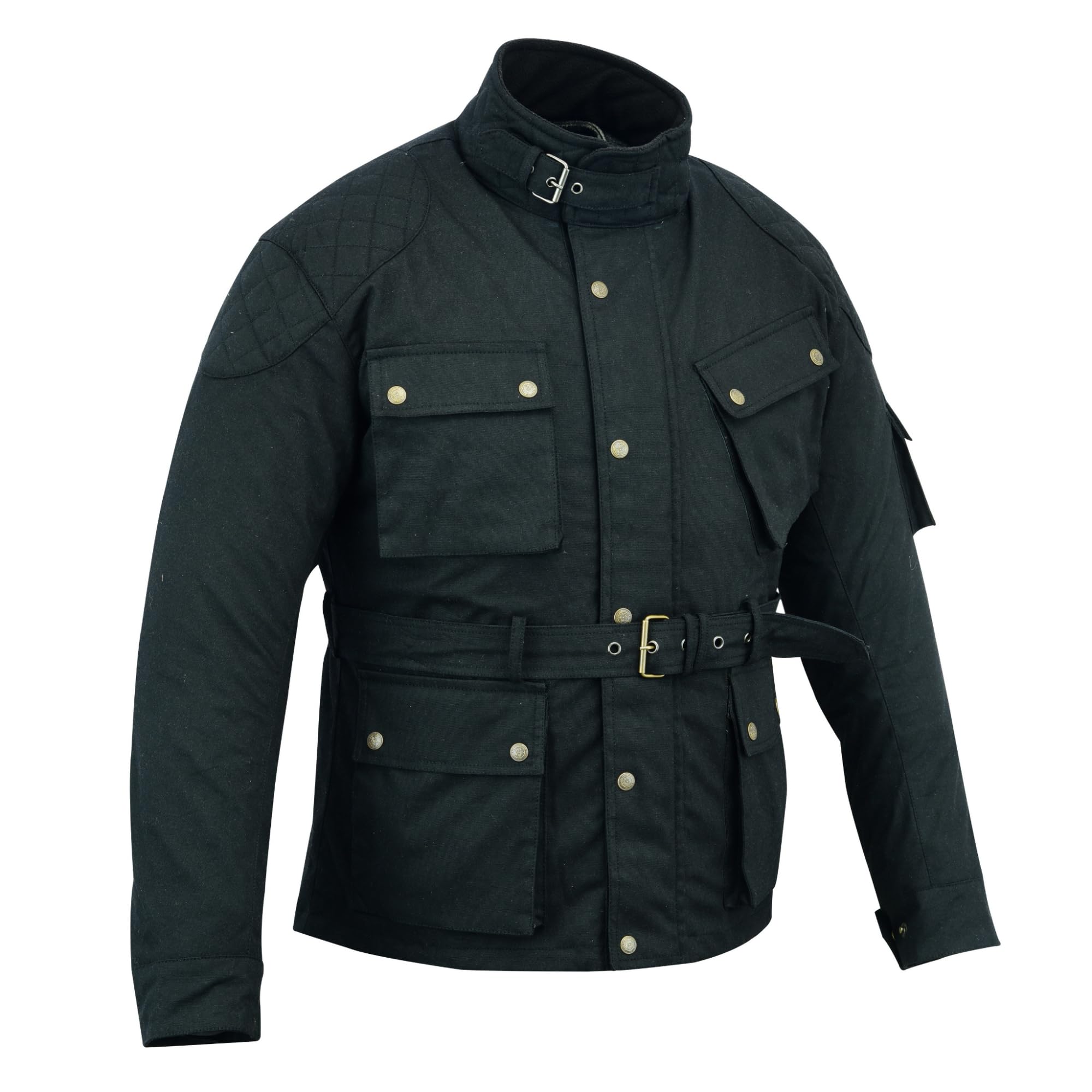 Veste de moto en coton ciré pour homme, veste de moto doublée en nylon imperméable, manteau d'hiver en textile blindé pour motard, vêtements d'équitation et de voyage