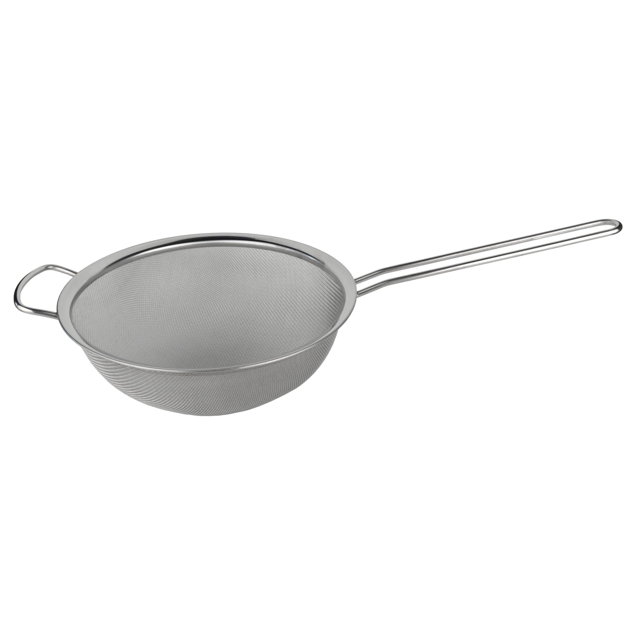 Grunwerg ST-3009 Fine Mesh Sieve with Polished Rim And Handle, Silver, 9-Inch, 22.5cm Diameter
