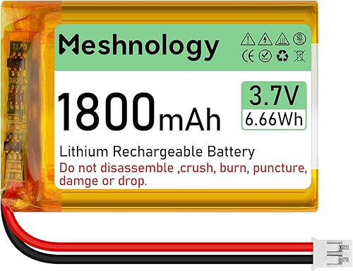 Batería Lipo de 3.7 V 1800 mAh 103450 Batería recargable de polímero de litio con conector PH2.0 circuito de protección integrado para dispositivos