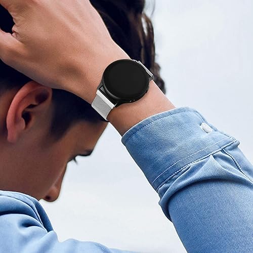 Miniatura 5 de Amzpas Correa de reloj de metal de liberación rápida de 0.787 in 0.866 in, correa de reloj de acero inoxidable, correa de repuesto magnética de