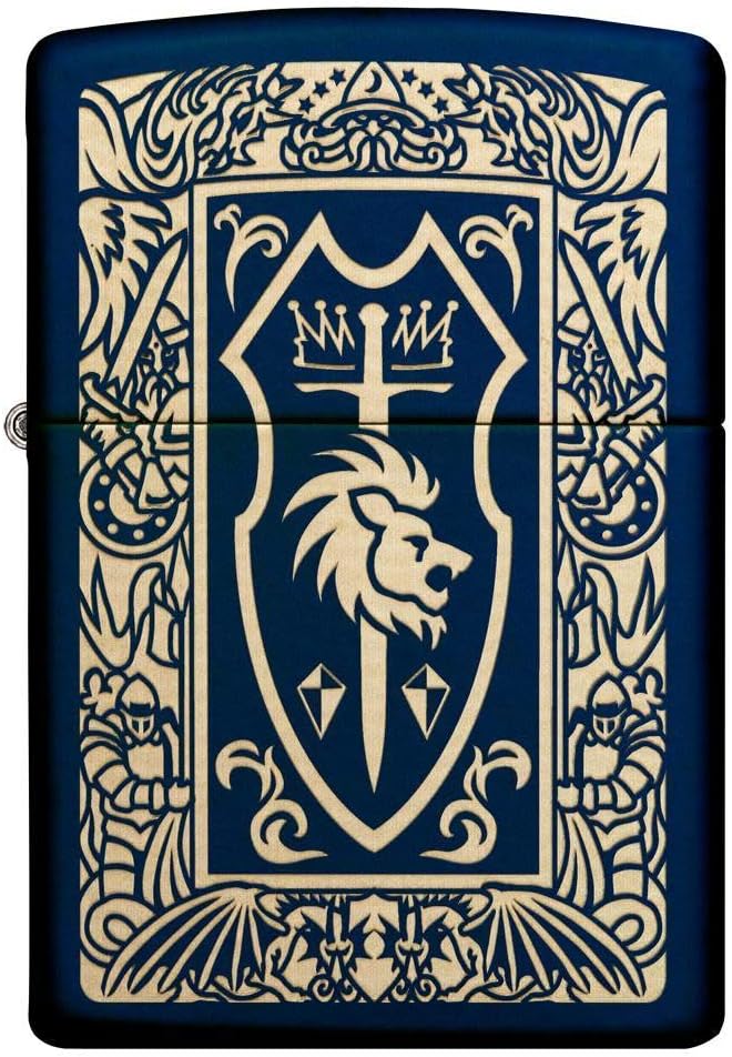 Zippo Heraldic Crest Navy Matte Pocket Lighter
