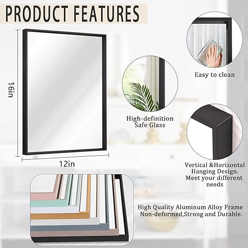 Miniatura 2 de AAZZKANG Espejos para pared, espejo rectangular con marco de metal, moderno espejo decorativo de tocador para entrada, dormitorio, sala de estar,