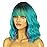 BERON 14 Inches Turquoise Wig Short Curly Wig Ombre Green Curly Wigs Short Teal Green Wigs with Bangs for Women Daily Party Cosplay Hairnet Include