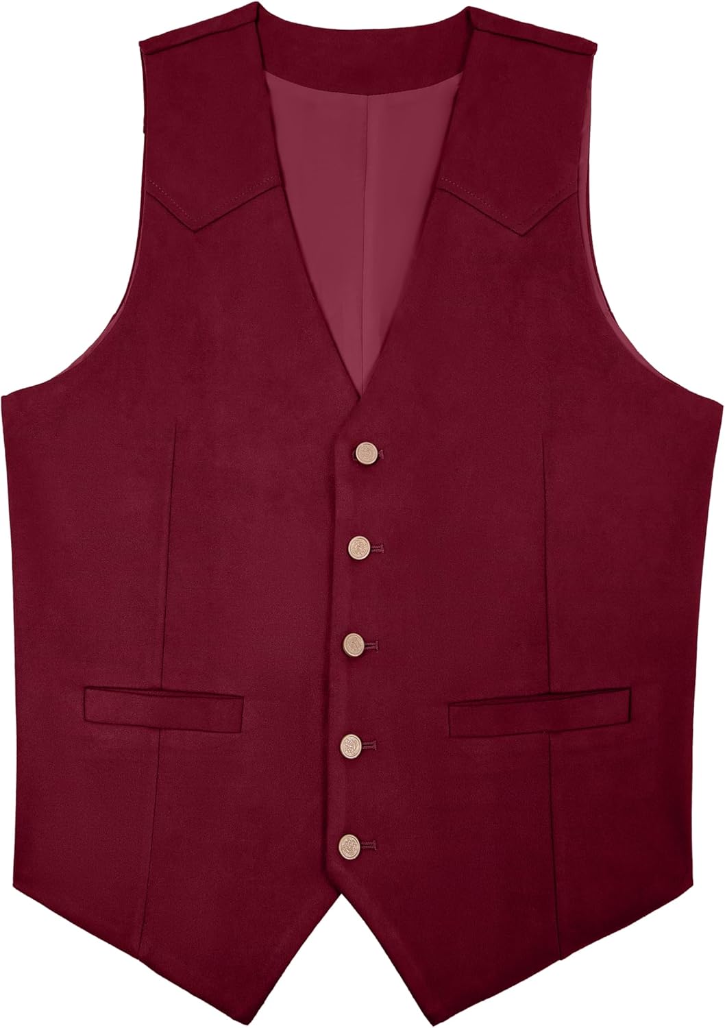 Men's Suede Leather Vest Casual Cowboy Western Vests Mens Waistcoat - Image 5