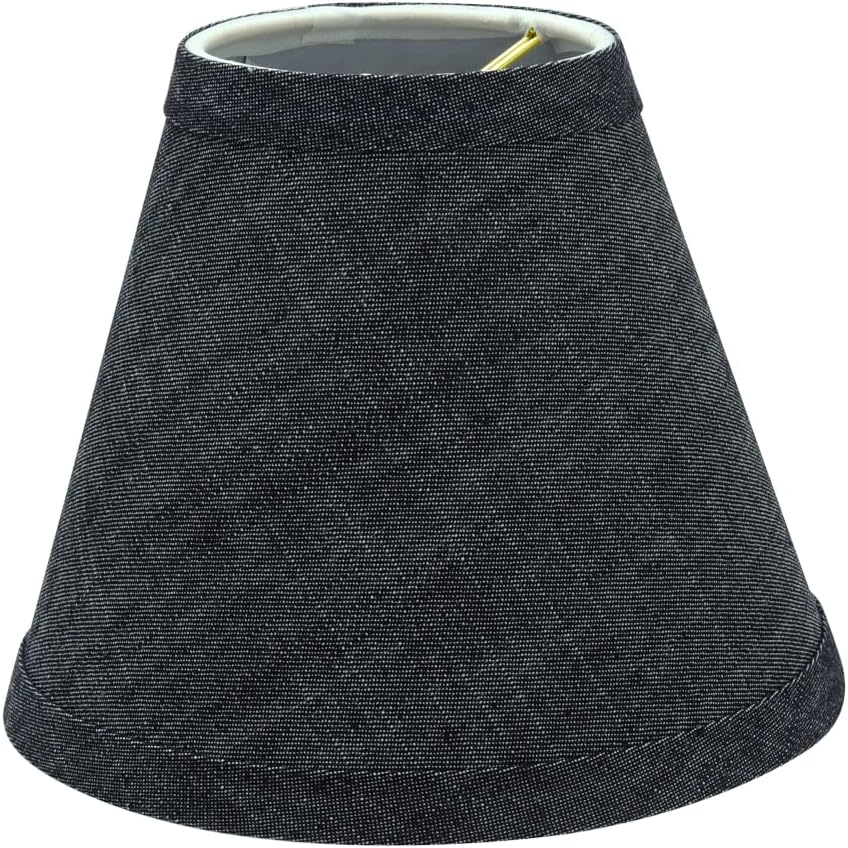 Aspen Creative 32120-9A Small Hardback Empire Shape Chandelier Clip-On Lamp Shade Set (9 Pack), Transitional Design in Grey-Blue, 6" bottom width (3" x 6" x 5")