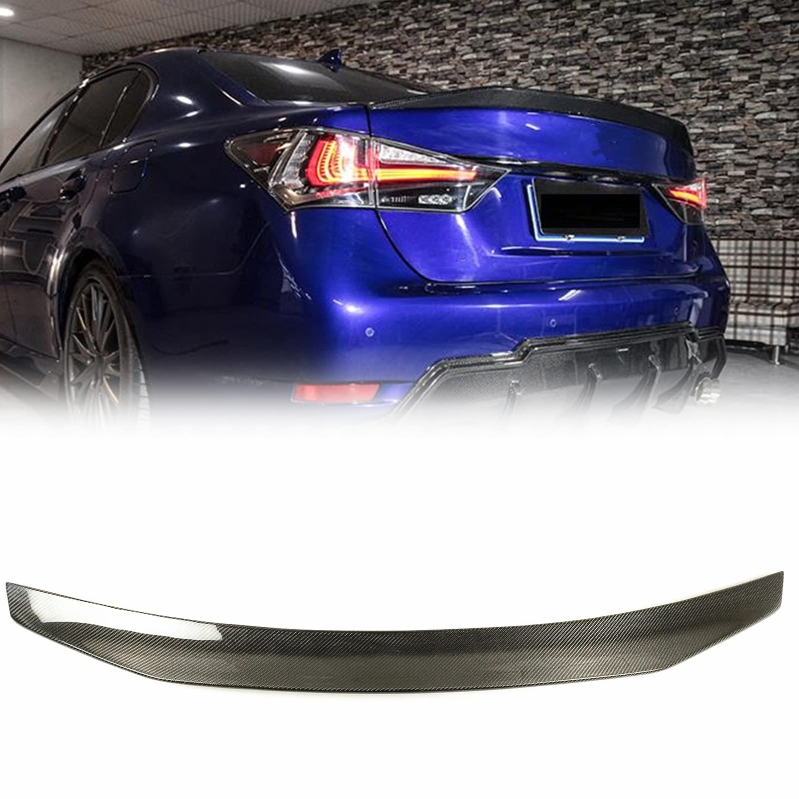Séparateur d'aile de lèvre pour coffre Lexus GS 2013-2017 carbone sport
