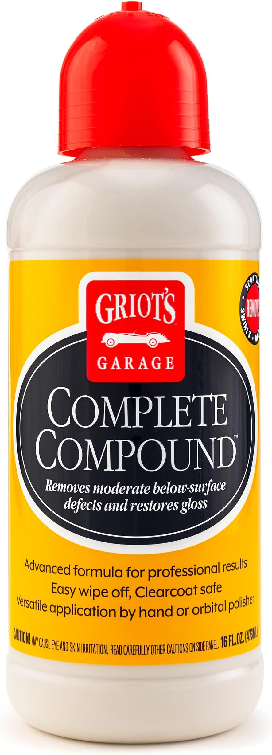 Griot's Garage 10862 Complete Compound – Remove Scratches & Swirl Marks by Hand or With a Polisher, Easy Wipe Off With No Dust. Body Shop Safe with No Silicones or Fillers, 16 Ounce