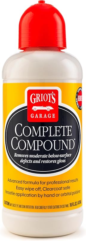 Compuesto completo, removedor de rayones para todos los acabados de pintura automotriz, elimina rayones, marcas de remolinos, manchas de agua, oxidación y otros defectos, 10862, 16 oz
