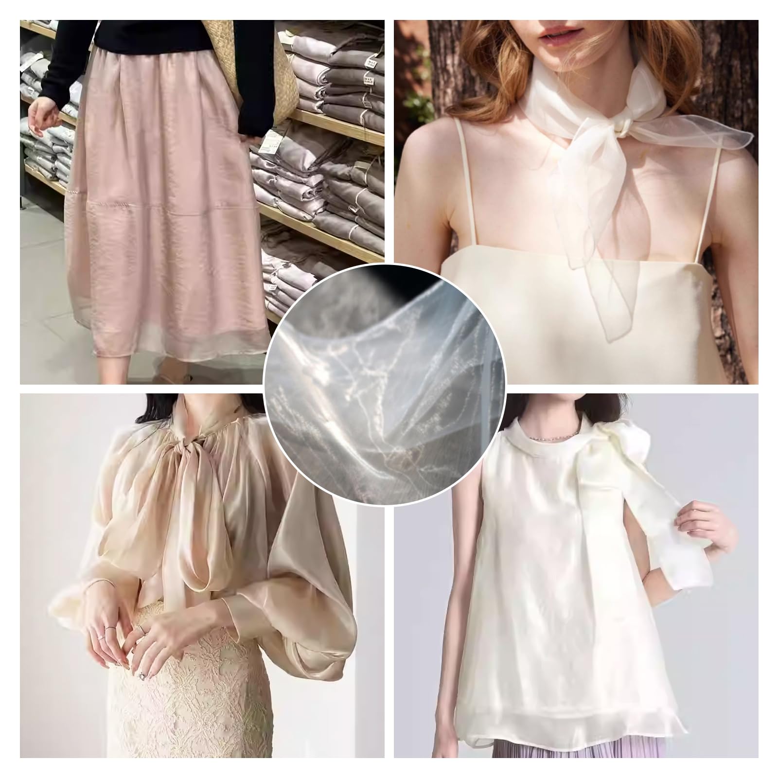 150 cm × 2,5 M Organza Stoff Glanz Organza Meterware Organza Spitzenstoff Organza Stoff Nähen Magisch Transparenter Tüll für Hochzeit Tischdecken Kleid BüHnenshow Geschenkband Schleife DIY