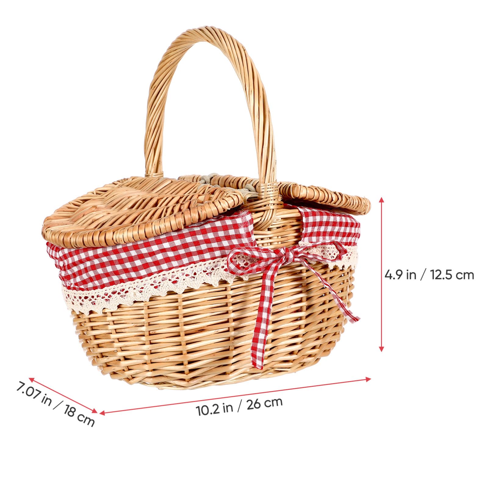 Cabilock Cesta De Picnic De Ratán Canasta De Pascua Cesta De Vacía Compartimientos De Almacenaje Cesta De Almacenamiento De Yute Tejido Cesta De Recogida Caperucita Rota Niño