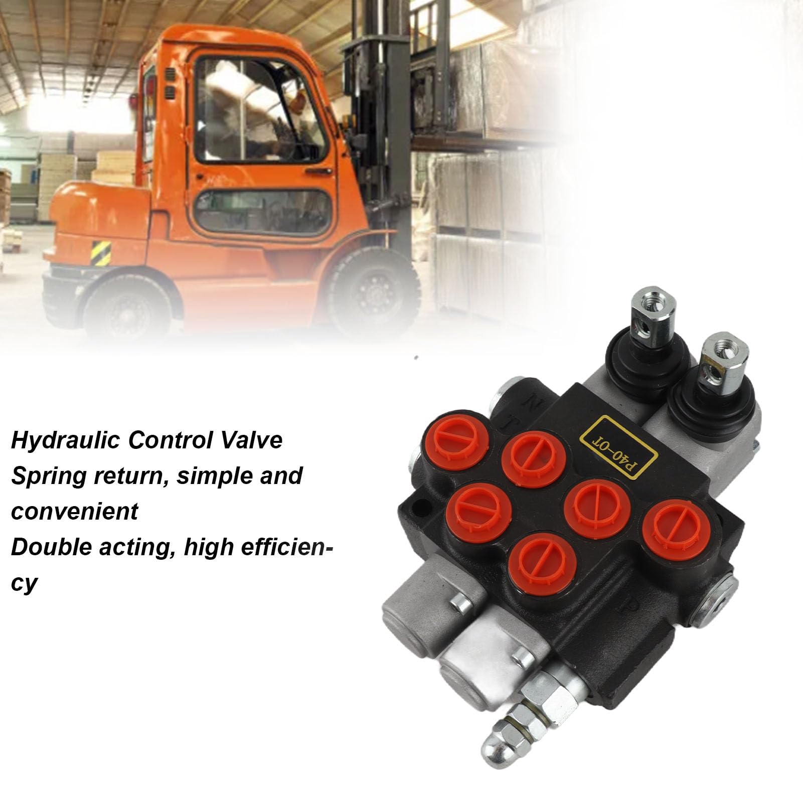 Keenso Zawór Hydrauliczny 2-sekcyjny z Powrotem Sprężynowym