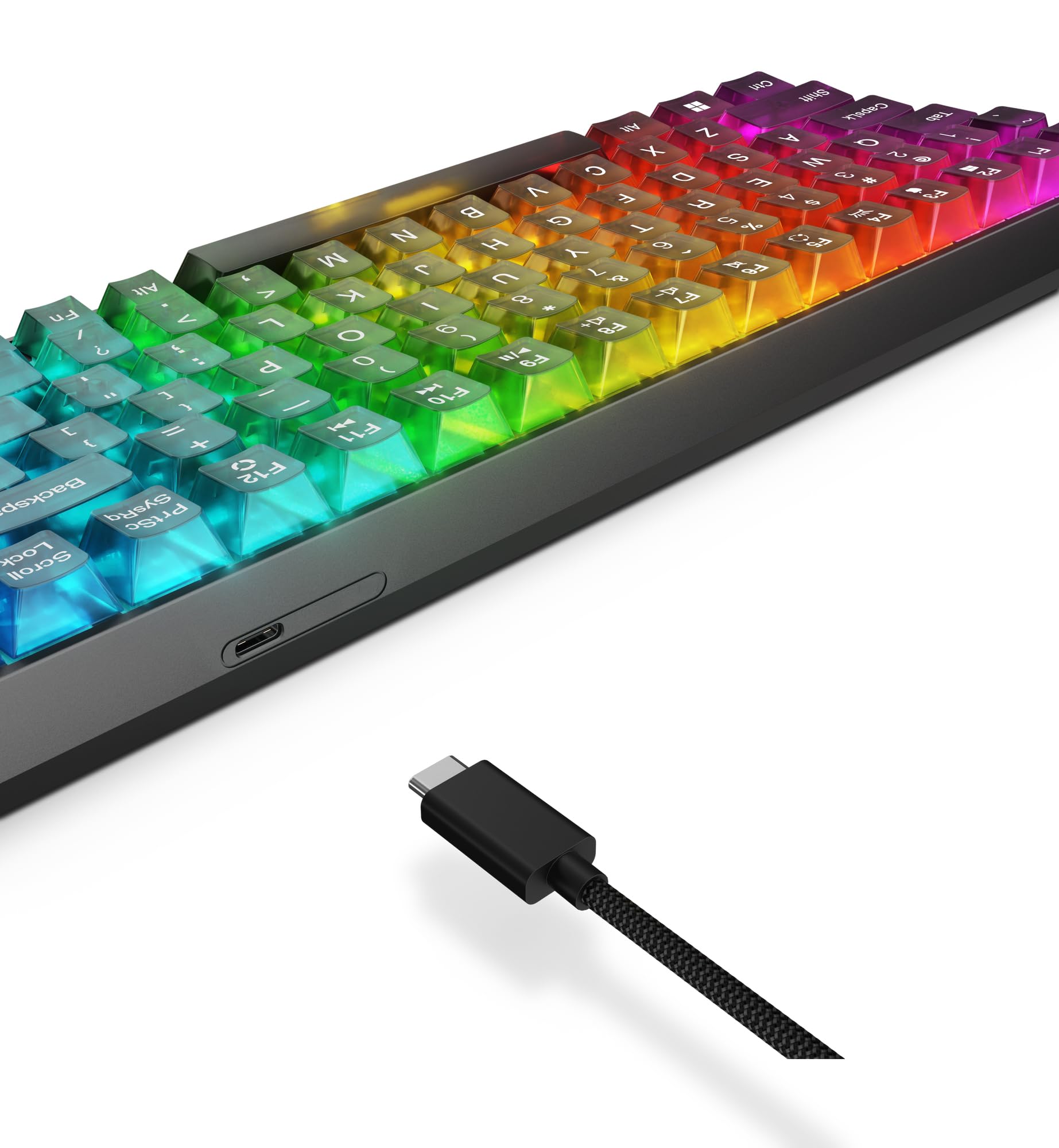 Lenovo Legion K510 Mini Pro - Teclado Gaming (Mecánico, 84 Teclas, Diseño 75% Compacto, Teclas Translúcidas, Iluminación RGB, QWERTY Español) Incluye Cable 1.8m - Color Negro