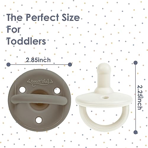 Miniatura 6 de Sweet Child Chupetes de 0 a 18 meses, juego de 6 binkies de silicona ultraligeros con mango plegable y 3 agujeros de aire para mayor seguridad, los