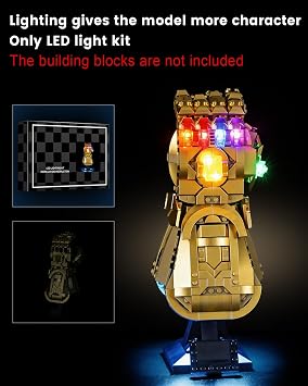 LED Light Kit for Lego 76191 Marvel Infinity Gauntlet Building Set, Compatible with Lego 76191 Building Block Models Block Set Not Included