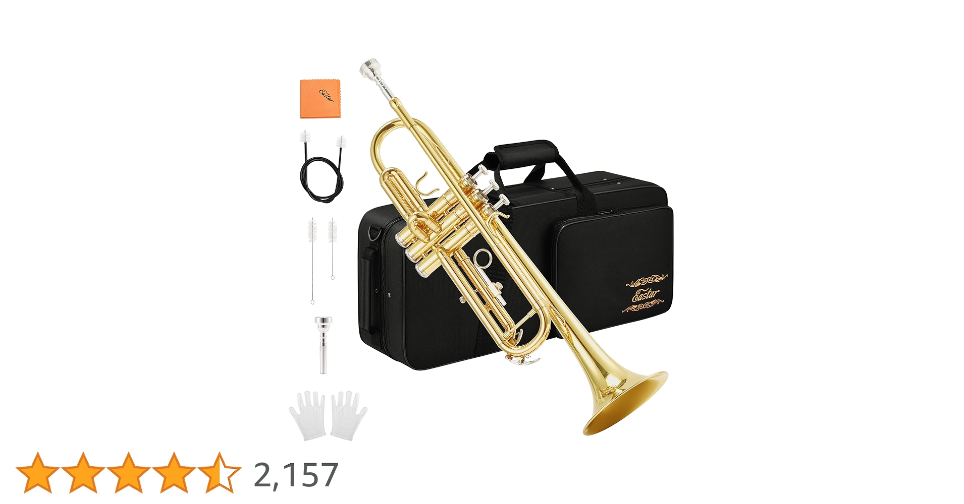 Eastar Gold Trumpet |Brass Standard Bb Trumpet Set (ETR-380
