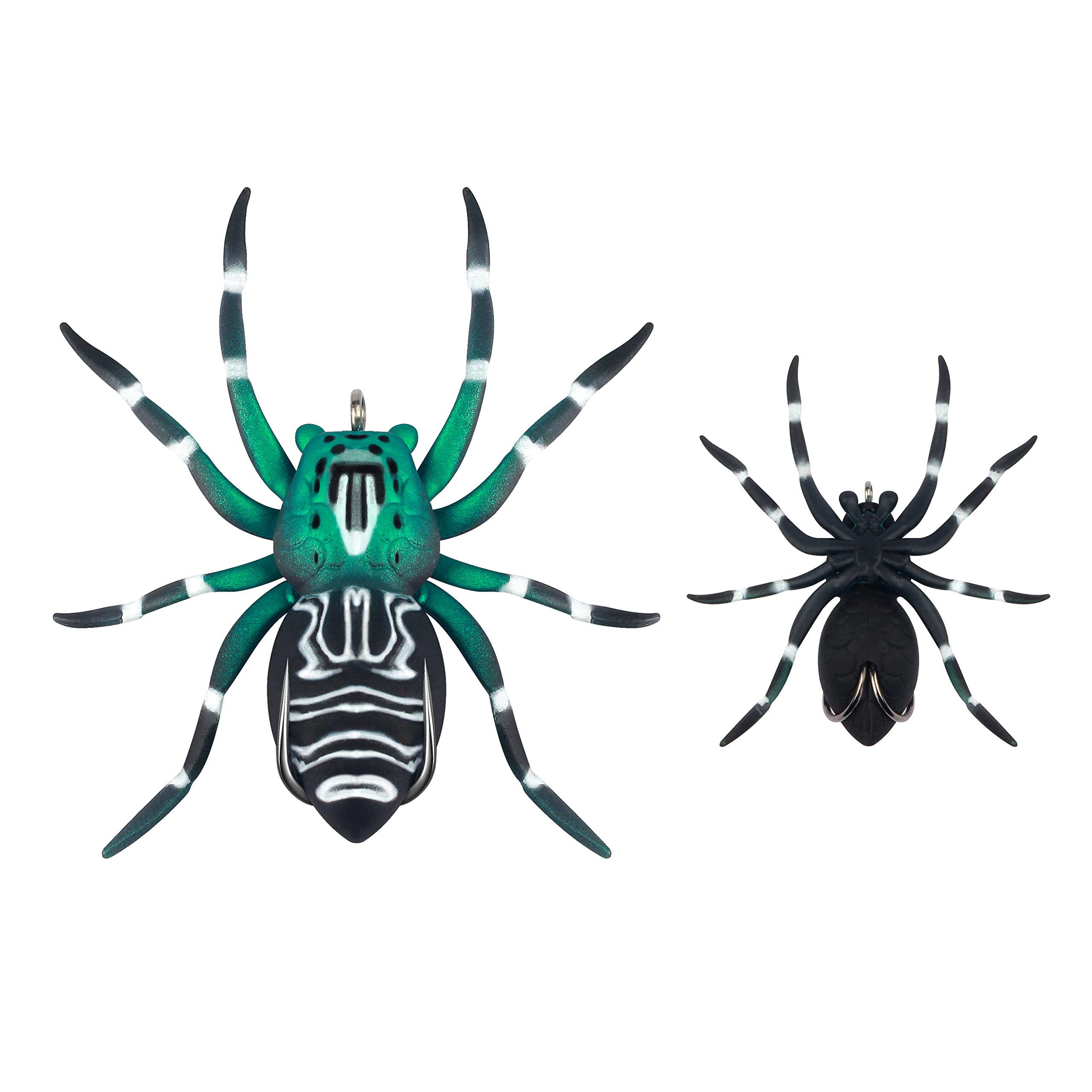 RIKIMARU Señuelos de pesca flotantes, señuelo suave, araña de simulación, agua de mar y agua dulce, adecuado para una variedad de peces (1/4 onzas, 1 pieza/3 piezas/5 piezas, verde noble/azul elegante