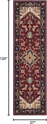 Miniatura 2 de SAFAVIEH Heritage Collection Runner Rug - 2'3" x 10', Red, Handmade Traditional Oriental Wool, Ideal for High Traffic Areas in Living Room, Bedroom
