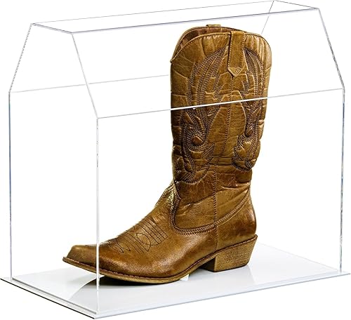 Vista 657 de Better Display Cases Versátil vitrina de acrílico transparente - Caja rectangular grande con base blanca 18" x 12" x 3" (BK09)