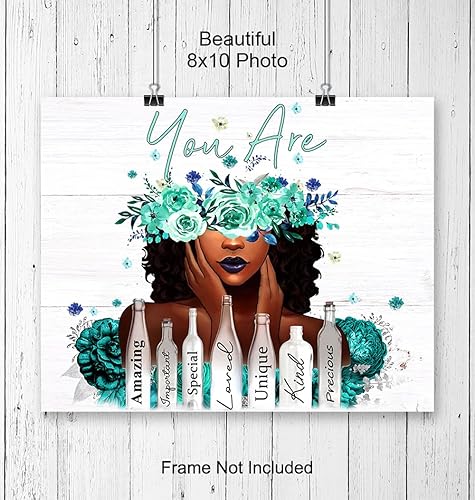 Miniatura 3 de Decoración de pared con afirmaciones positivas para mujeres negras - Decoración afroamericana - Arte de pared para niñas negras - Decoración de