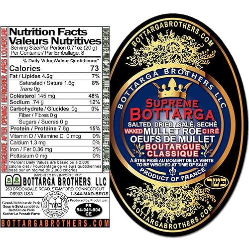 Miniatura 3 de Estilo francéstunecino, auténtico, tradicional, encerado, kosher, "Boutargue Classique" unidades pesan entre 4.23-4.48 onzas