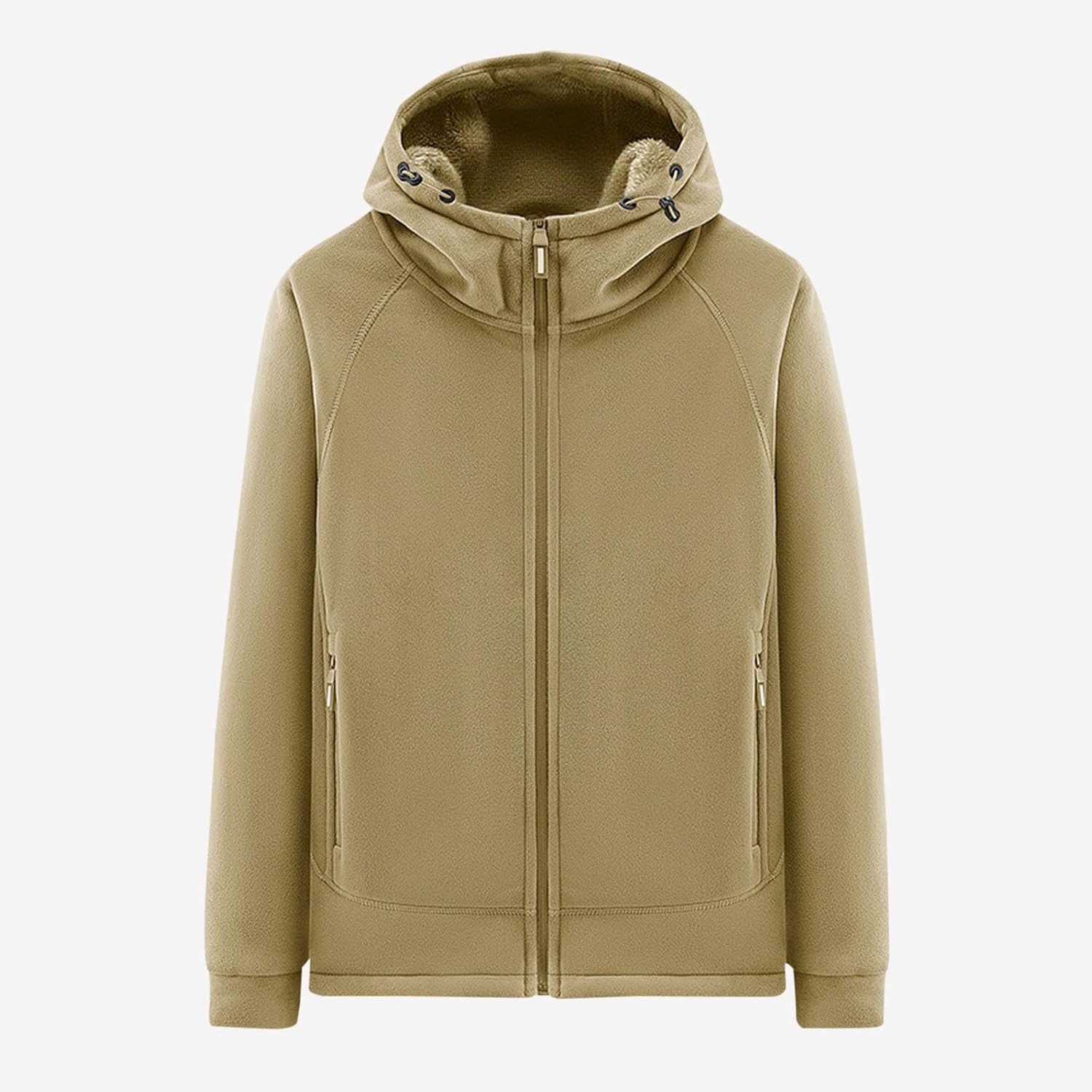 Winter Jackets for Men Fleece Lined Warm Full Zip Hooded Jacket Comfy Outwear Sport Hiking Windbreaker with Pocket