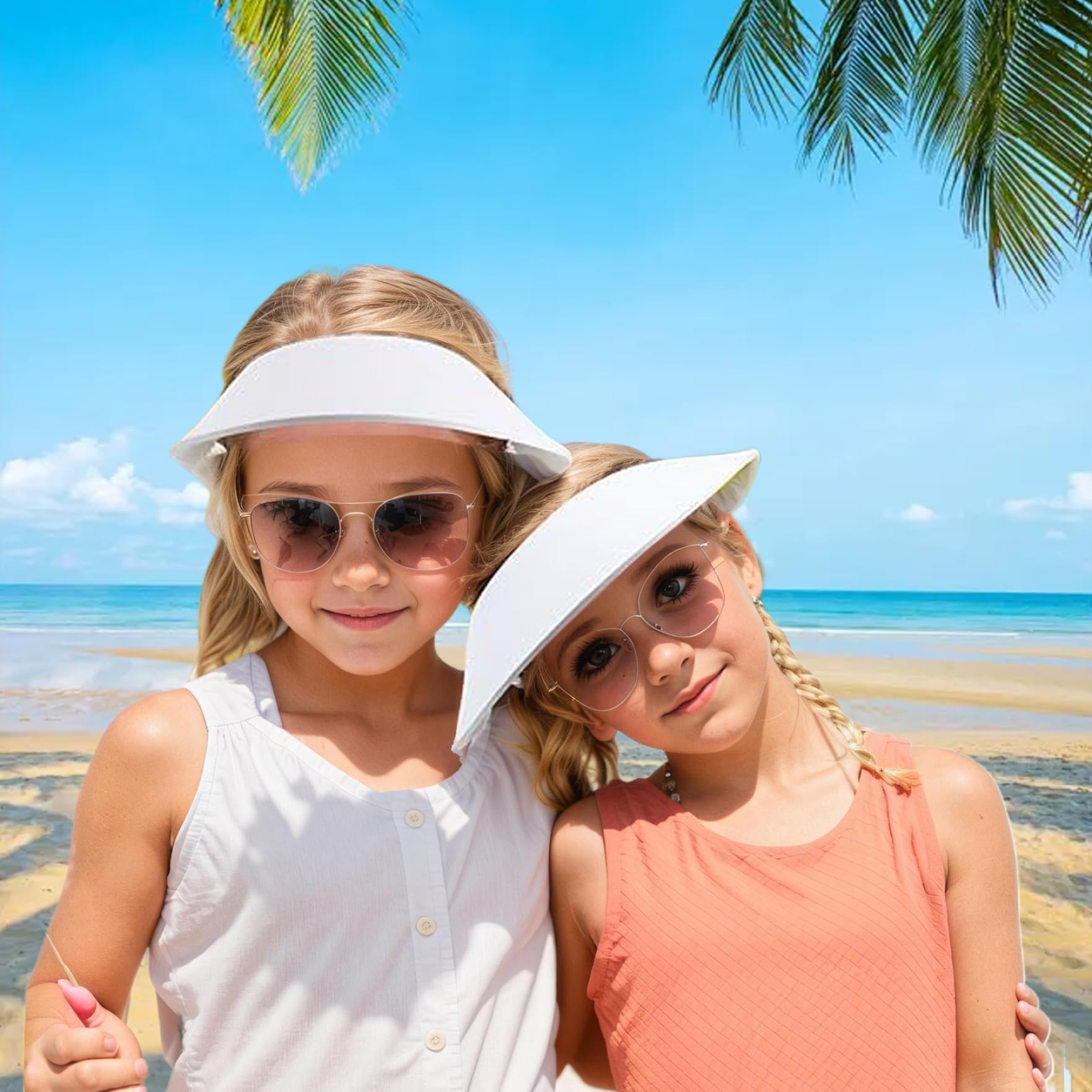 Visières pour enfants (lot de 24) en mousse avec élastiques 24x17 cm réglables et souples. Idéales pour la plage l'été les activités manuelles et les projets artistiques des enfants.