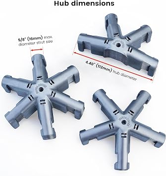 HIT PRODUCTS Panda Domes - 2V Geodesic Dome Hub Kit for 10ft to 16ft Domes