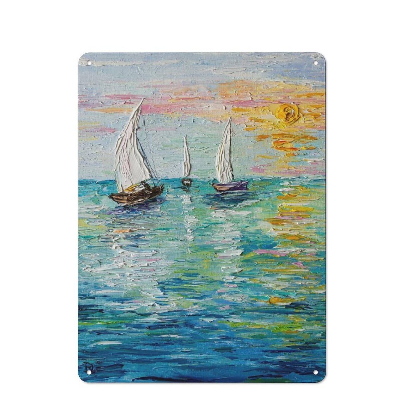 Classic Vintage Metal Sign 40x30cm Featuring Sailing, Home Bar Decor for Cafe, Pub, Workshop Or Home Bar