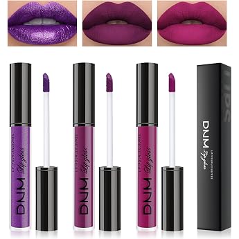 Desing Wish Set of 3 Matte Lipstick Glitter Lip Gloss Set Lip Gloss 24 Hours Hold Lipstick Long Lasting Lipstick Pink Red Lip