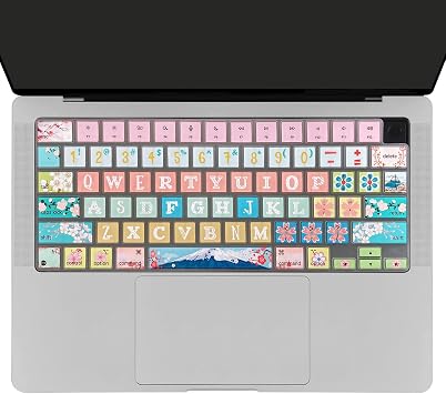 Keyboard Cover for MacBook Pro 14/16 A2442 A2779 A2918 A2992 A2485 A2780 A2991 M1 M2 M3 Pro/Max, MacBook Air 13.6/15 A2941 A3114 A2681 A3113 M2 M3 Sakura