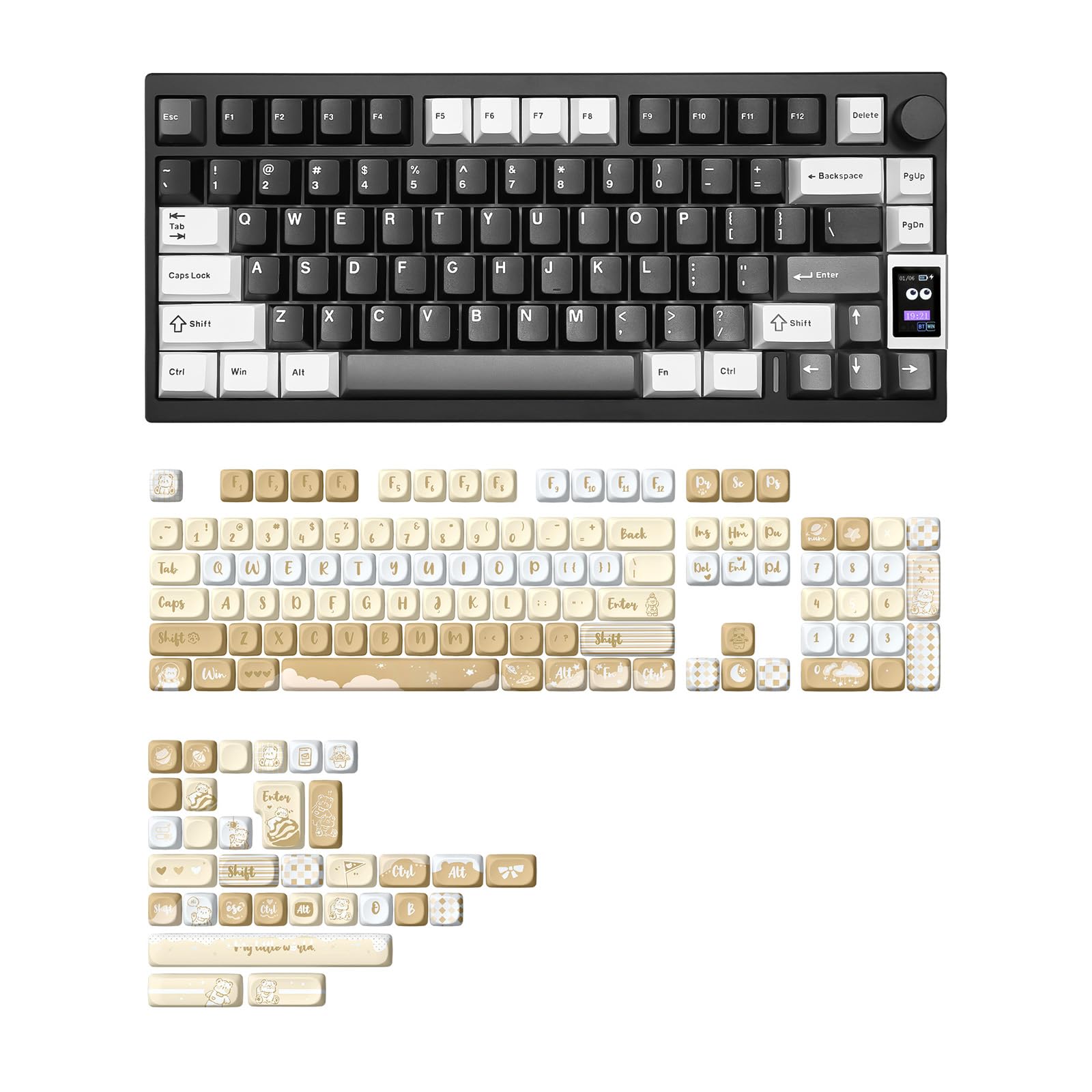 Yunzii AL80 メカニカルキーボード YUNZII AL80 QMK/VIA Aluminum LCD Mechanical Keyboard
