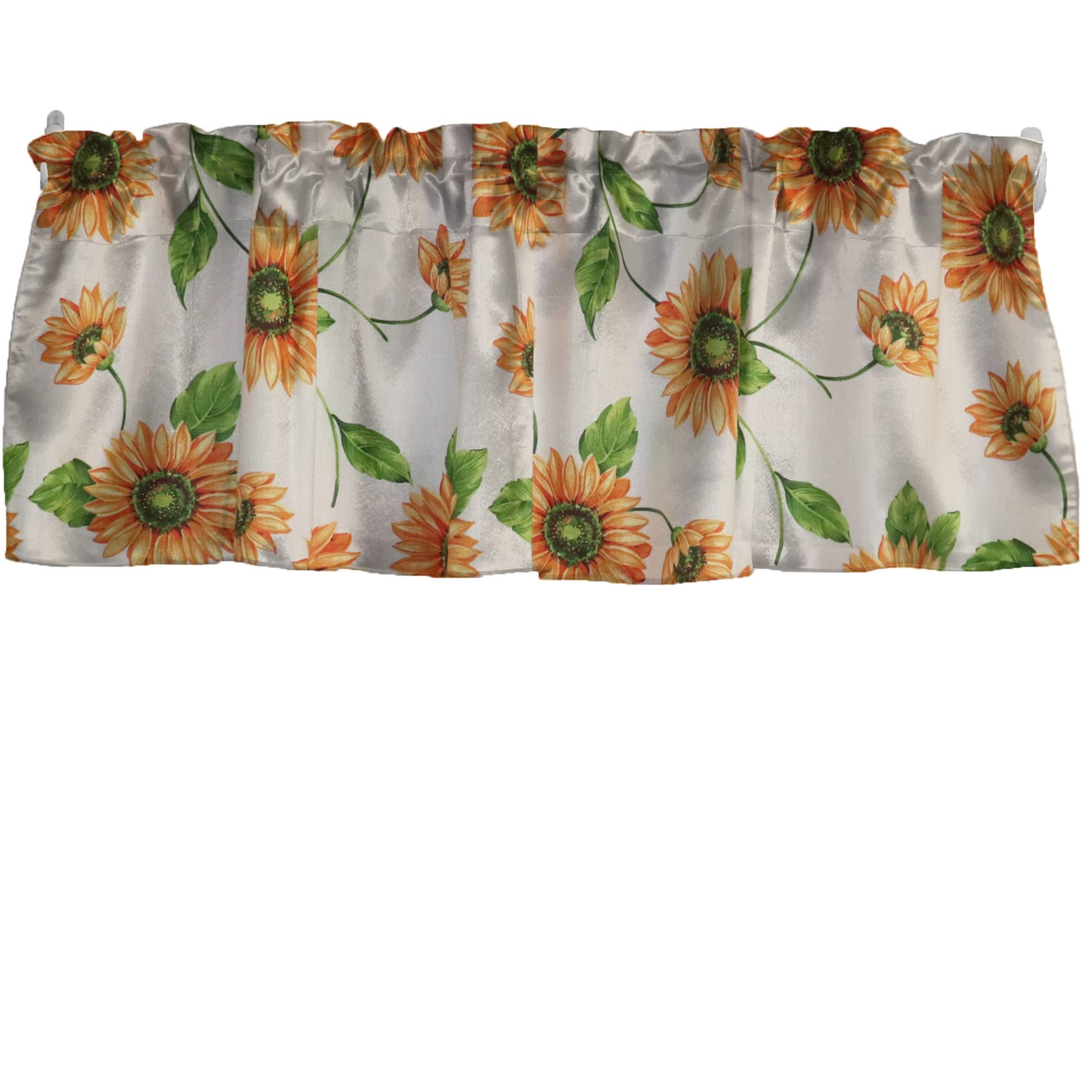Zen Creative Designs Sunflowers on White Cotton Window Valance Home Décor Kids Bedroom Nursery Kitchen Window (24
