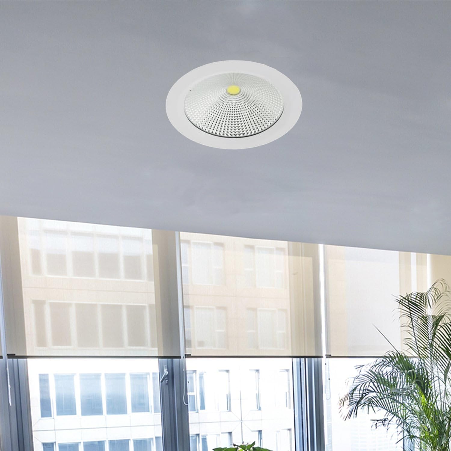 ONSSI Foco Downlight LED de Techo 30W 2800lm, Cobslim Led Circular Φ230mm Marco Blanco Empotrado Blanco Frío 6000K
