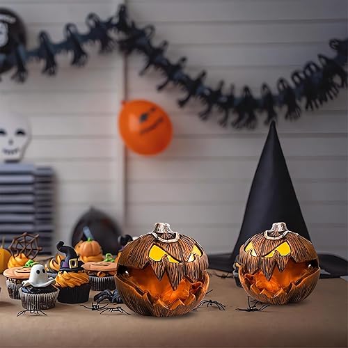 Miniatura 4 de Iluminación de calabaza de calabaza de Halloween Decoración de calabaza de Halloween 2023, decoración de calabaza de Halloween con boca abierta