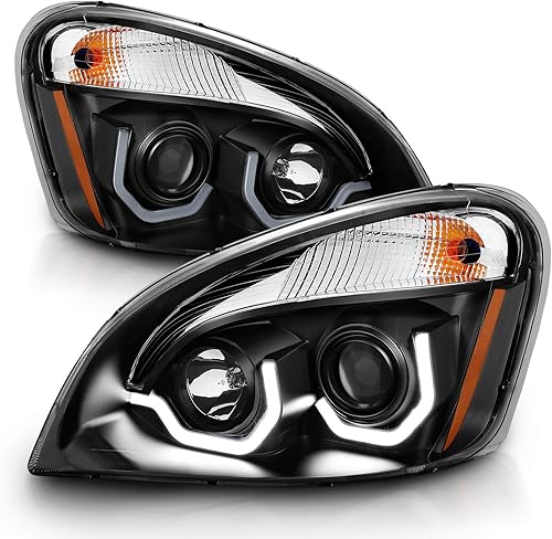 Miniatura 9 de AmeriLite Juego de barras LED dobles de repuesto para proyector negro para 2008-2020 Freightliner Cascadia par bombilla de haz altobajo incluida