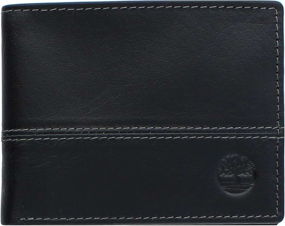 Carteira masculina híbrida de couro com três dobras