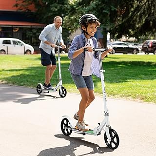 Monvelo Kick Scooter for Ages 7+ Kids,Max 100kg,Foldable Adult Scooter with 2 Big Wheels,Safe Skating,4 Adjustable Levels,...