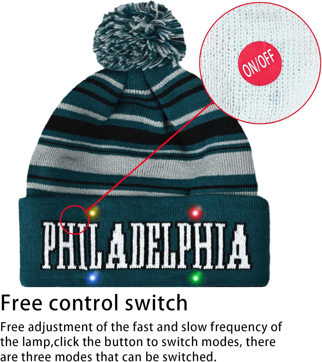 Vintage Classic Skull Cap Beanie with LED Hat Cuffed Winter Hat Knit Comes Gifts for Men Women Fans - Image 4