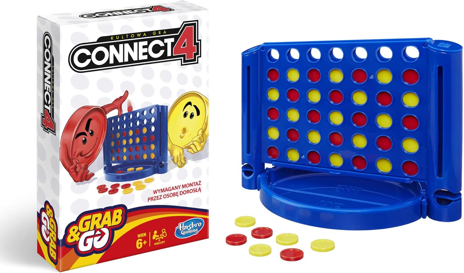 Hasbro Connect 4 Grab and Go, Portable 2 Player Player, Great Travel