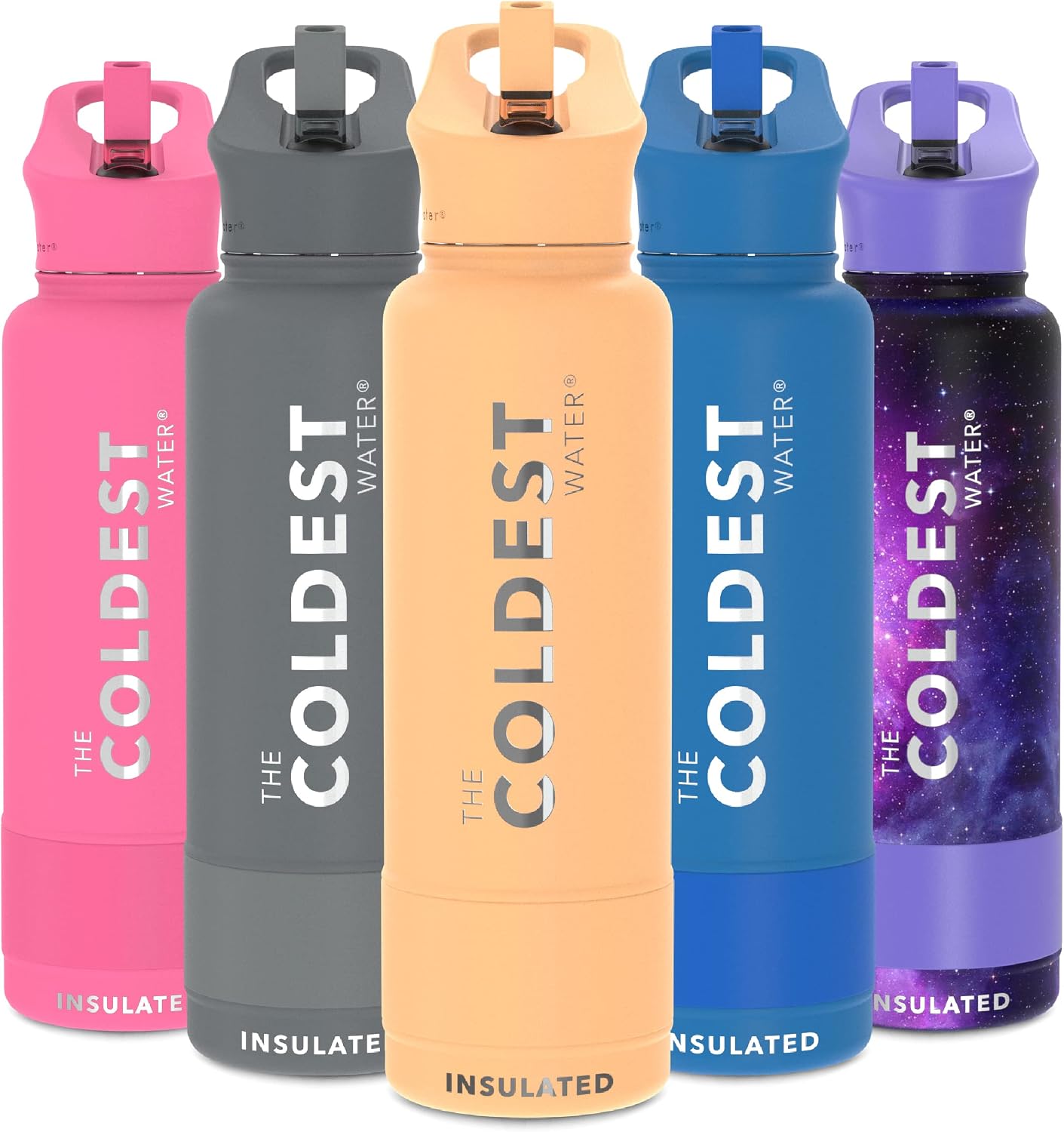 Coldest Sports Water Bottle with Straw Lid Vacuum Insulated Stainless Steel Metal Thermos Bottles Reusable Leak Proof Flask for Sports Gym (40 oz, Sahara Tan)