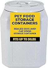 Airtight Pet Food Storage Container – Heavy Duty 50 lb Capacity Dog & Sealed Dog and Cat Food Storage Container -On Seal Lid – Pest-Proof, BPA-Free Dry Food Keeper for Kibble, Bird Seed & Bulk Grains