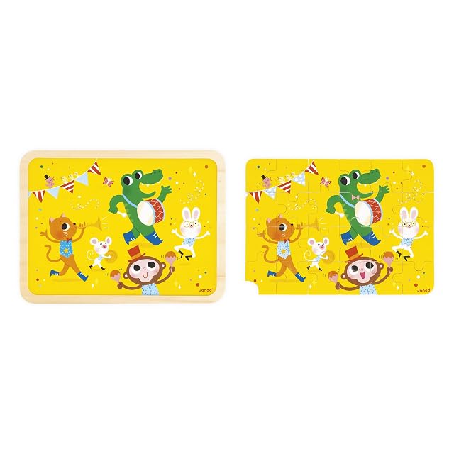 Foto 4 de 6 de Janod Puzzle de Madera 24 Piezas Niños A Partir de 4 años - Modelo Incluido + Juego de 5 Errores en el Tablero