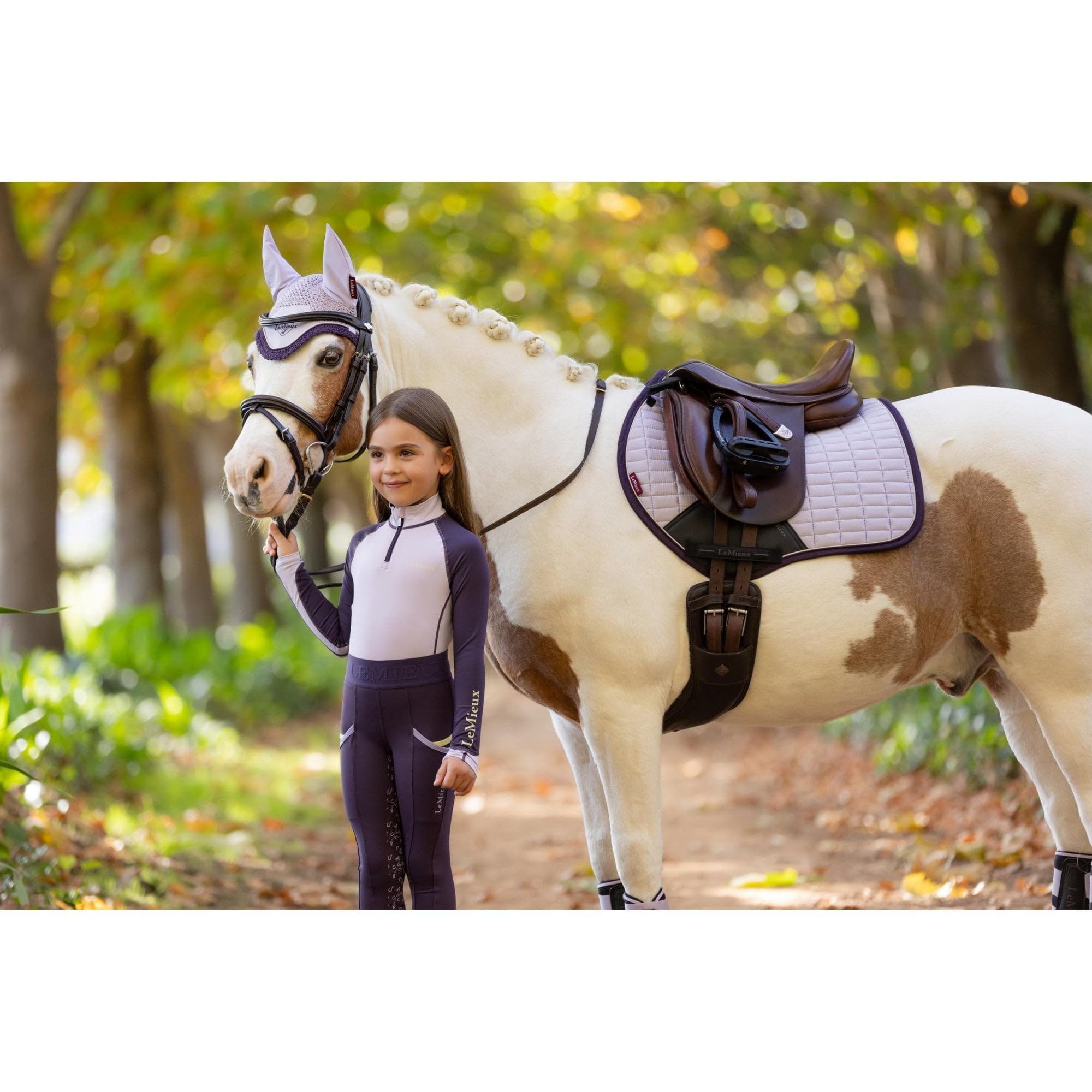 LeMieux Mini carré en daim Lilas