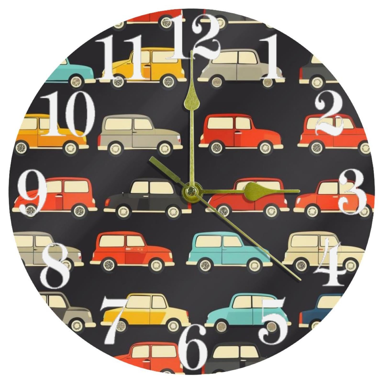 Horloge murale colorée à quartz silencieuse de forme ronde diamètre standard pour cuisine et salon